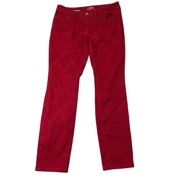 Ann Taylor Loft Womens Pants Size 27/4 P Modern Ankle Stretch Casual Travel Red - Picture 1 of 15